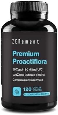 Probiotici, Prebiotici e Postbiotici Intestinali, 120 Capsule Gastroresistenti - 30 ceppi (80 miliardi di UFC) per dose + Inulina + Butirrato + Zinco - Supporto Digestivo e Sistema Immunitario Generico - integratore