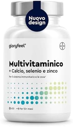 Multivitaminico Completo, Integratore Vitamine 450 Compresse Scorta per più di 1 Anno, Integratore Multivitaminico, Multivitamine e Minerali, con Vitamine A,B,C,D3,E, Calcio, Zinco, Selenio