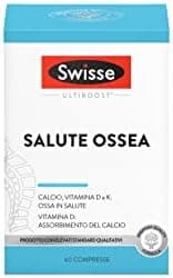 SWISSE Ultiboost - Integratori Alimentari con Vitamina D3 K2 e Calcio, Integratore Donna e Uomo per Mantenimento di Ossa Sane e della Funzione Muscolare, Made in Italy, 60 Compresse Divisibili in 2