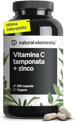Vitamina C - 360 capsule - Elevato dosaggio con 1000 mg + 15 mg di zinco - Fermentato e tamponato a base vegetale (pH neutro, privo di acidi, delicato sullo stomaco) - Testato in laboratorio, vegano Generico - integratore