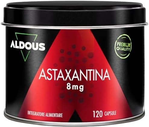 Astaxantina - 120 Capsule Morbide con 160mg Olio di Astaxantina Naturale - Estratto Haematococcus Pluvialis - Antiossidanti Integratori Sistema Immunitario, Occhi, Pelle - Senza OGM - ALDOUS Generico - integratore