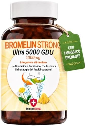 Bromelina 5000 GDU/g con Tarassaco - 120 Compresse da 1000mg - ImmunoSTRONG Generico - integratore