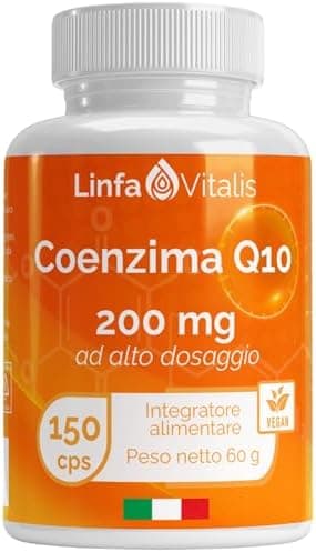 Coenzima Q10 Ubiquinone 200mg 150 Capsule Vegane - Integratore CoQ10 Altamente Biodisponibile - Antiossidante, Antiage, Energia, Sistema Immunitario