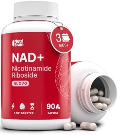 NAD+ Assorbimento ottimale Nicotinamide Riboside 300 mg | 90 Capsule | Anti-età e anti-stanchezza | NAD+ Booster, Energia Cellulare e Vitalità | Senza Glutine | Senza OGM Generico - integratore