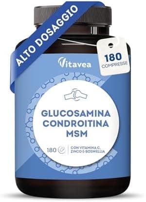 Glucosamina Condroitina MSM - Integratore Articolazioni - 180 Compresse - Benessere Articolare e Mobilità - Formula Avanzata per Cartilagine e Ossa - Per Uso Quotidiano - Vitavea Generico - integratore