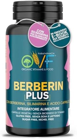 OVF Berberin Plus | Integratore di Berberina Pura 600mg | 60 Capsule Scorta 2 Mesi con Cardo Mariano, Acido Caprilico, Silimarina Supporto Funzione Digestiva, Epatica e Depurativa Alta Concentrazione