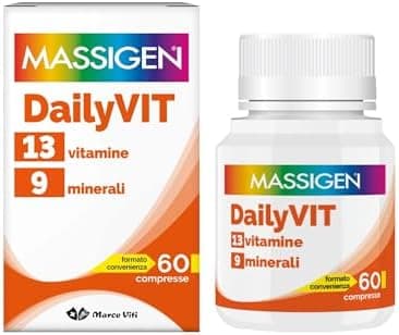 DailiVIT+ - Integratore Multivitaminico, con 13 Vitamine e 9 Minerali, Supporto Energetico e Immunitario, perfetto per Stanchezza e Recupero Fisico, 60 Compresse da 1.2 g