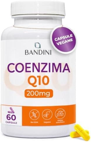 Bandini® Coenzima Q10 200mg, 60 Capsule Vegane (Per 2 mesi) 1 Capsula al Giorno, Ubiquinone Puro 100% Coq10 200mg Fermentato Naturalmente, Alto Dosaggio, Co Q 10 ad Alta Biodisponibilità senza OGM