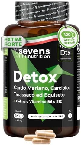 Cardo Mariano, Tarassaco e Carciofo - Detox per Fegato e Intestino - 120 Capsule - 80% Silimarina per la Normale Funzione Epatica - Cardo Mariano Fegato ad Alto Dosaggio - Qualità superiore Generico - integratore
