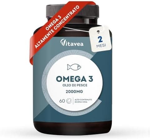 Omega 3 Olio di Pesce con 1000 mg EPA e 500 mg DHA - Alto Dosaggio Quotidiano - Senza Retrogusto - 2000 mg Olio di Pesce - 60 Capsule Softgel - Integratore Omega 3 e Acidi Grassi Essenziali EPA DHA Generico - integratore