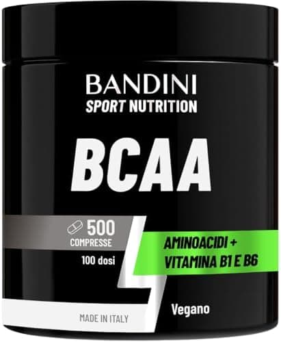 Bandini® BCAA con Vitamina B1 e B6 | AMINOACIDI RAMIFICATI 500 Compresse da 1000mg per il Recupero Muscolare | Amminoacidi Intra Pre Post Workout | Per Palestra, Allenamento 100% Vegan Generico - integratore