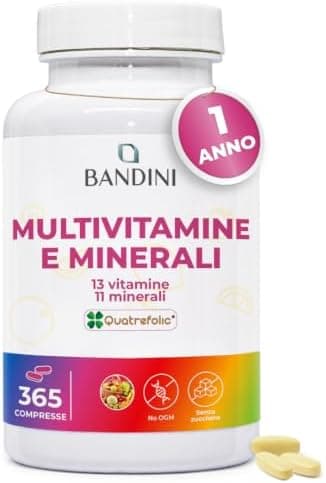 Bandini® Multivitaminico Completo 365 compresse (Scorta per 1 Anno) - Integratore Multivitamin Complex con 13 Vitamine e 11 Minerali - Complesso Multi-Vitaminico Uomo e Donna - Prodotto in Italia