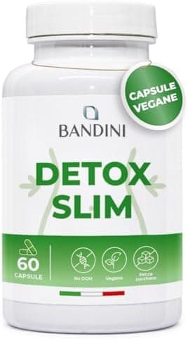 Bandini® DETOX SLIM 60 Capsule Vegan | Drenante, Antiossidante, Depurativo, Detossificante per Fegato e Intestino | Complesso di Estratti Vegetali: Bromelina, Tarassaco, Pilosella, Betulla Generico - integratore