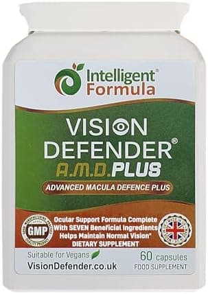 Vision Defender Plus Integratore Alimentare per la Vista – Formula AREDS2 Potenziata con Meso-Zeaxantina – 7 Nutrienti Essenziali (Luteina, Zeaxantina, Vitamine C ed E, Zinco, Rame). 60 Capsule Vegane
