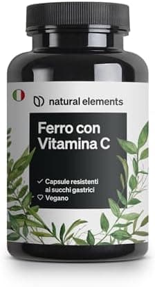 Integratore Ferro 20 mg (da bisglicinato ferroso) per capsula – con 42 mg di vitamina C naturale – vegano, insapore – 180 capsule – materia prima pregiata: FerrochelTM (chelato di ferro) Generico - integratore