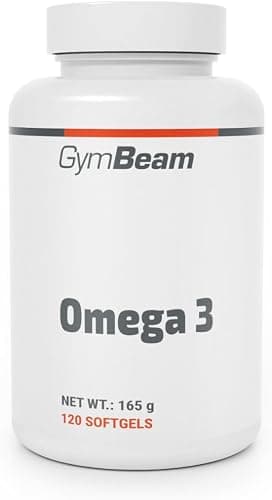 GymBeam Omega 3 Olio di Pesce in Comode Capsule, Integratore Salutare di Acidi Grassi Insaturi con Alto Contenuto di EPA e DHA, Contribuisce alla Funzione Cardiaca e Cerebrale, Vitamina E (120 cps)