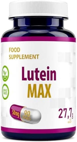 Luteina occhi 50mg 90 capsule vegane, Testato in Laboratorio, Alta forza intergratore Luteina - integratore