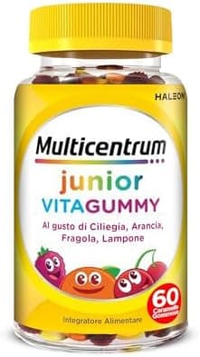 Multicentrum Vitagummy Integratore Alimentare di Vitamine e Minerali Formulato per Bambini 3+, con Vitamina D e Iodio, Gusto Frutta Mista, 60 Caramelle Gommose