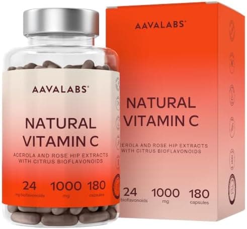 Vitamina C 1000mg Vegan - Integratore Vitamina C Naturale Alto Assorbimento con Bioflavonoidi, Rosa Canina, Acerola - 1000 Vitamina C Pura per dose - Vitamin C Difese Immunitarie 180 Capsule Vitamina - integratore