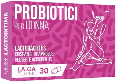 Probiotici Donna per la Flora Batterica Vaginale, anche in caso di Candida. Alto Dosaggio di Probiotici Vaginali: Lactobacillus Reuteri, Rhamnosus gg, Crispatus e Saccharomyces Boulardii. 30 Capsule