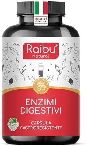 Enzimi Digestivi - Alta Concentrazione di Enzimi: Amilasi, Proteasi, Lattasi, Lipasi, Bromelina, Papaina - Capsule Gastroresistenti - Con Probiotico - 90 Capsule Vegane, Senza Additivi Generico - integratore