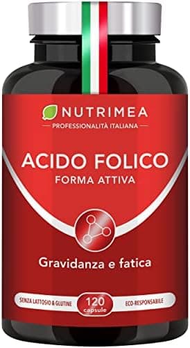 Acido Folico | Vitamina B9 In Forma Attiva | Assimilazione Superiore | Riduce l'Affaticamento Fisico | Contrasta la Stanchezza Mentale | 120 Capsule Vegane | Nutrimea