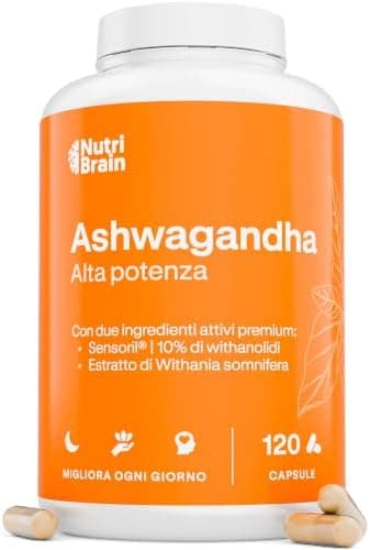 Ashwagandha ad alta potenza. Adattogeno e Nootropo con Sensoril® (10% Withanolidi) | Sonno Profondo, Benessere Generale, Energia, Concentrazione | 4 mesi | 2 Volte Più Concentrato del KSM-66 Ashwagandha - integratore