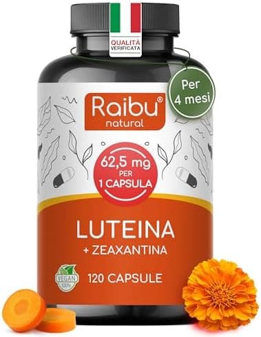 Integratore Occhi con Luteina e Zeaxantina Alto Dosaggio - 50 mg Luteina e 12,5 mg Zeaxantina - Integratore Vista con Vitamina A & B2 - Estratto Naturale di Fiori di Calendula - Scorta per 4 mesi Generico - integratore