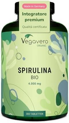 Spirulina Bio - 4.000 al giorno – 1.000 mg per compressa Spirulina - integratore