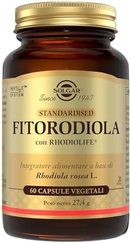 Solgar FITORODIOLA, 60 capsule vegetali – Rhodiola rosea Rhodiolife® – tono dell’umore e adattogeno