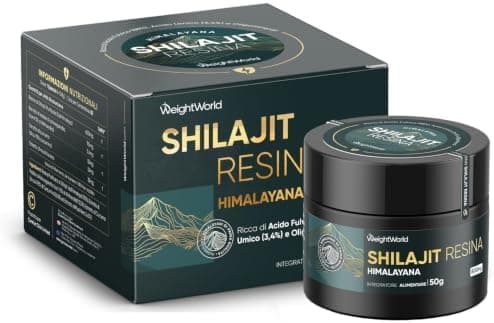 Shilajit Integratore Resina Purificata (50g), 800mg, 88% Acido Fulvico, 3,4% Acido Umico, Shilajit Himalaya Complex Vegano con Ashwagandha, Curcuma e Musli, 1 Spatola al Giorno (62 Dosi), Senza OGM Generico - integratore