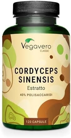 Cordyceps Sinensis | 19.500 mg (Estratto CS-4 10:1) | 40% di Polisaccaridi Bioattivi | Alto Dosaggio | Testato in Laboratorio | No OGM e senza Additivi | 120 capsule | Vegan | Vegavero® Generico - integratore
