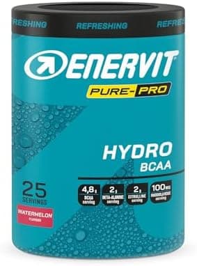 Enervit Pure-Pro Instant Drink BCAA 2:1:1 Gusto Anguria, Integratore in Polvere di Aminoacidi, con Beta-Alanina, L-Citrullina, Rhodiola Rosea, Supporta la performance muscolare, Vegan, Barattolo 335g Generico - integratore