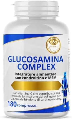 Glucosamina Condroitina MSM 1450mg 180 Compresse - Integratore Articolazioni, Collagene, Cartilagine e Ossa - Con Acido Ialuronico, Vitamina C e Boswellia