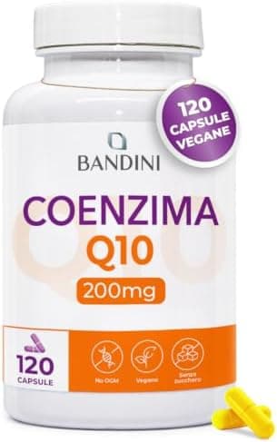 Bandini® Coenzima Q10 200mg, 120 Capsule Vegane (Per 4 mesi) 1 Capsula al Giorno, Ubiquinone Puro 100% Coq10 200mg Fermentato Naturalmente, Alto Dosaggio, Co Q 10 ad Alta Biodisponibilità senza OGM