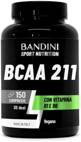 Bandini® AMINOACIDI RAMIFICATI BCAA 2 1 1 | 150 Compresse Amminoacidi Ramificati Fermentati con Vitamina B1 e B6 | 2.1.1 con Leucina, Isoleucina, Valina | Intra Pre Post Workout | Per Palestra | Vegan Generico - integratore