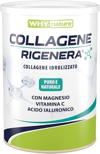 WHY NATURE COLLAGENE RIGENERA - Collagene Idrolizzato Puro e Naturale - Con Magnesio, Vitamina C e Acido Ialuronico - Gusto Neutro - 330gr Generico - integratore