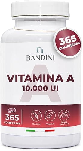Bandini® Vitamina A Pura, 365 Microcompresse Vegane (1+ Anno di fornitura), Contribuisce al Mantenimento di Pelle e Vista Normali, Acetato di Retinile, Alternativa a Vitamina A Gocce, No OGM Generico - integratore