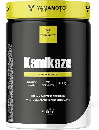YAMAMOTO NUTRITION Kamikaze 400 gr, Integratore Alimentare per Sportivi con L-Citrullina, Glutatione Setria, Caffeina, Creatina e BCAA, Funzione Anticatabolica ed Energetica, Gusto Arancia Generico - integratore