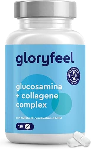 Glucosamina Condroitina MSM, Integratore 6-in-1 con Collagene e Acido Ialuronico, 120 Compresse per 2 Mesi, Articolazioni, Cartilagine e Ossa, Prodotto in Germania, Senza Glutine e Lattosio Generico - integratore