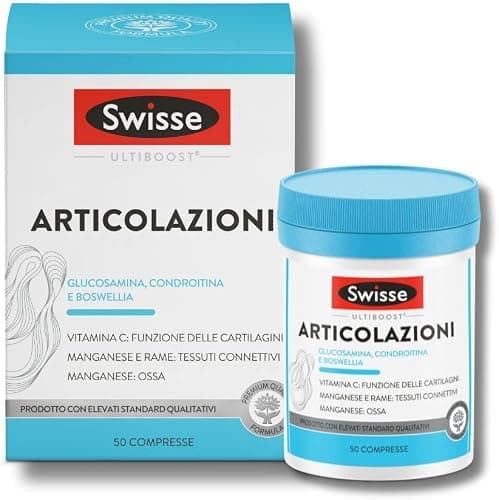 SWISSE Ultiboost - Integratore Articolazioni con Vitamina C per Supporto a Formazione Collagene e Funzione Cartilagini, Integratori con Glucosamina Condroitina e Boswellia, 50 Compresse, Made in Italy Generico - integratore