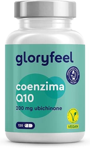 Q10 Coenzima 200 mg Puro, 120 Capsule Ad Alto Dosaggio (Scorta Per 4 Mesi), Coenzima Q10 Integratore Antiossidante Antiage, Capsule di Ubichinone, 100% Vegan, Testato in Laboratorio Generico - integratore