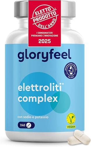 Elettroliti, 240 Compresse, ELETTO PRODOTTO DELL'ANNO 2025, con Magnesio, Potassio, Sodio, Calcio e Cloruro – Equilibrio Elettrolitico & Funzione Muscolare – Vegano, Senza Glutine e Senza Additivi Generico - integratore
