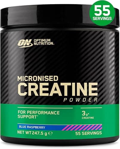 Optimum Nutrition Creatina Micronizzata in Polvere, Gusto Blue Raspberry, 247.5g, 55 Porzioni Generico - integratore