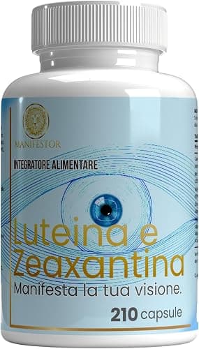 Luteina e Zeaxantina 210 Capsule Alto Dosaggio – Integratore per Vista e Benessere Oculare con Mirtillo Nero, Vitamine A C E, Zinco e Acido Ialuronico – 7 Mesi di Assunzione – Capsule Vegetali Generico - integratore