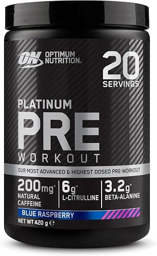 Optimum Nutrition ON Platinum PUMP Pre-Workout, Integratore Alimentare Pre-Workout Intenso Senza Caffeina con Fruitflow, Beta-Alanina, L-Arginina, L-Citrullina, Gusto Lime, 20 dosi, 380 g