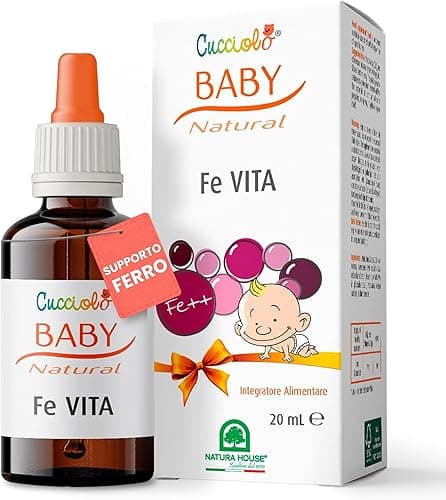 Ferrolip Baby Integratore Ferro Bambini e Neonati in Gocce (30ml alla Pesca) - Senza Fastidi Gastrointestinali - Privo di Sapore Metallico