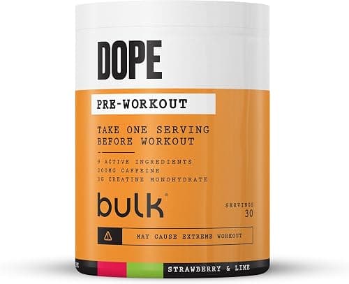 Bulk Polvere Pre-Workout Dope | Frogola & Lime| 3 g di creatina per porzione | 200 mg di caffeina | Citrullina malato e arginina AKG | Beta-alanina | Energia, concentrazione e prestazioni | 510 g Generico - integratore