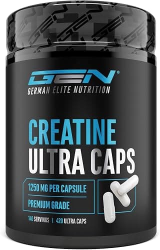 Creatina Ultra Caps - 420 capsule con 1250 mg ciascuna di creatina monoidrato pura - Premium: Ultrafine + Mesh Factor di 200 - Dosaggio elevato Generico - integratore