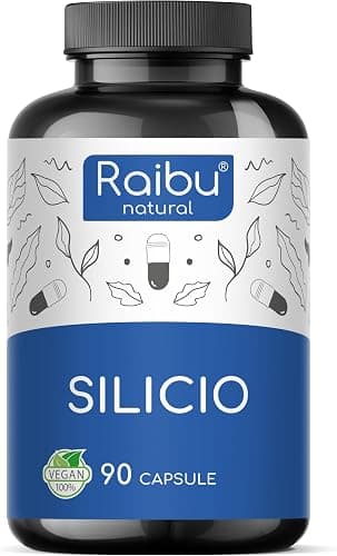 Silicio ad alta concentrazione di Raibu: 90 capsule per 3 mesi - 667mg di silice organica estratta dal bambù per capsula - Senza aggiunte, prodotto in Europa, vegano Generico - integratore